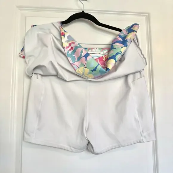 Boston Proper Skirt Skort Womens Sz 6 Pink Floral Lined Mini Retro Tennis Resort - Picture 6 of 16